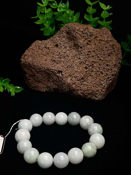 NT661 Vòng hạt nam Ngọc phỉ thúy tự nhiên (Jadeite A)