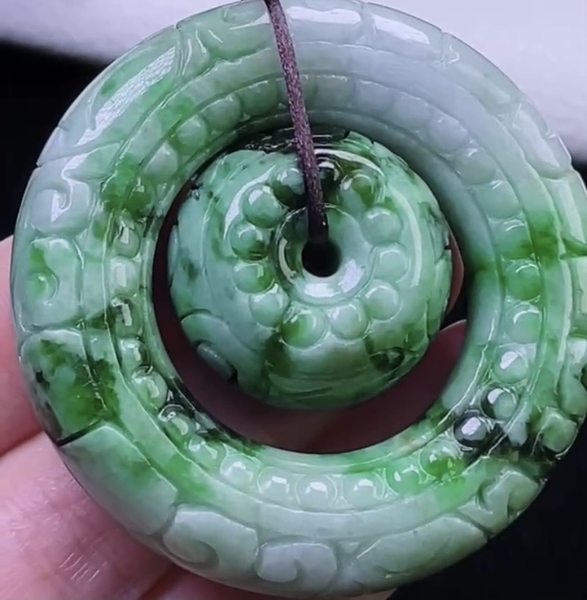 Mặt dây phong thủy Lu thống thăng quan bình an phát tài Ngọc phỉ thuý Tự nhiên Jadeite loại A- NT700