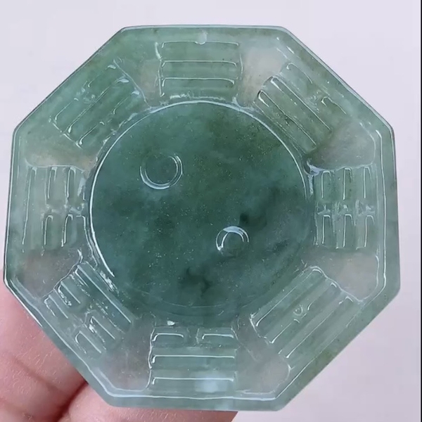 Mặt bát quát âm dương Ngọc phỉ thuý tự nhiên Jadeite loại A -NT1013