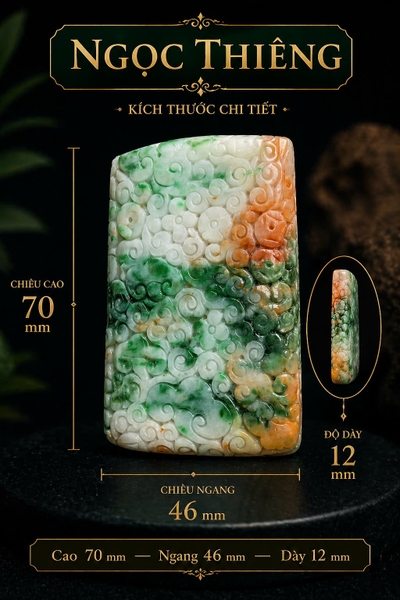 NT1428 Mặt dây CÁT TƯỜNG NHƯ Ý ngọc phỉ thuý tự nhiên ( JADEITE A)