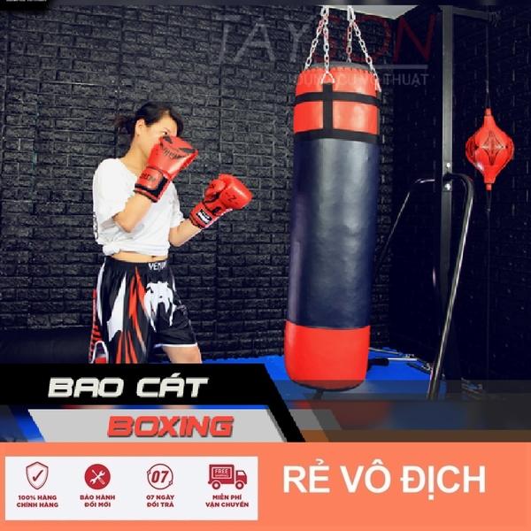 Bao cát đấm bốc có dây xích (full size da trơn)