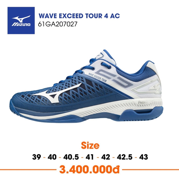 Giày Thể Thao Mizuno Wave Exceed Tour 4 AC 61GA207027 - Màu Xanh