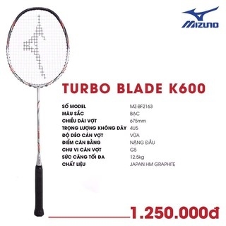 Vợt cầu lông Mizuno Turbo Blade K 600 Chính hãng Công thủ toàn diện