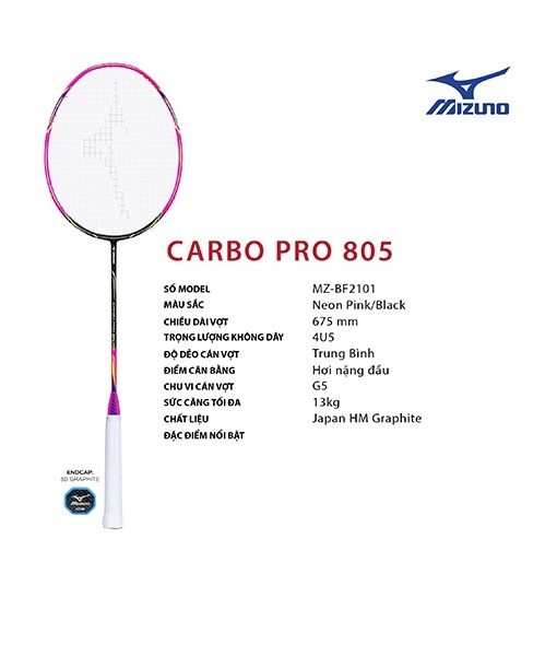 Vợt cầu lông Mizuno Carbo Pro 805 chính hãng