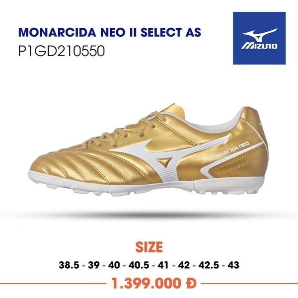 Giày đá bóng Mizuno Monarcida Neo II Select As P1GD210550 Màu Vàng trắng