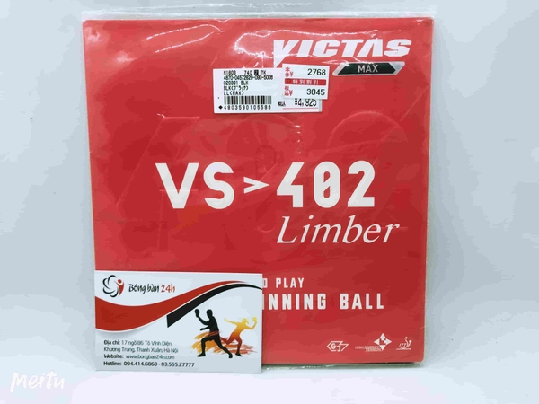 VICTAS Tischtennis Belag VS 402 Limber | Griffig Mit 40° Schwamm