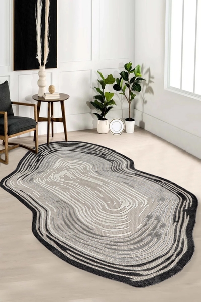 Thảm trải sàn Chic đen dệt Thổ Nhĩ Kỳ