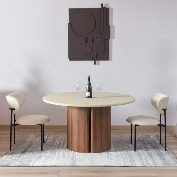 Bàn ăn Cognac chân nâu nhạt