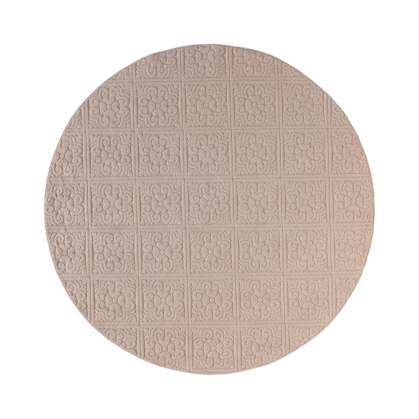 Thảm trải sàn Haru be tròn dệt trượt nước khổ tùy chọn