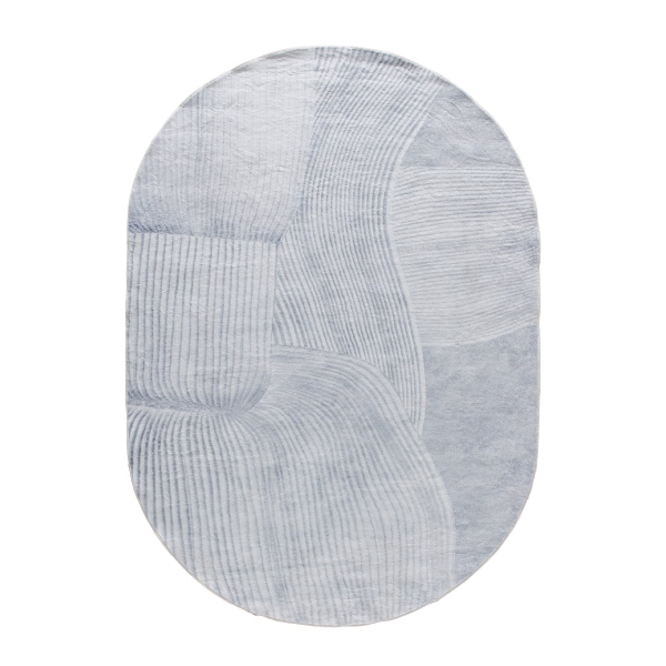 Thảm trải sàn Hayden Ghi oval lông mềm