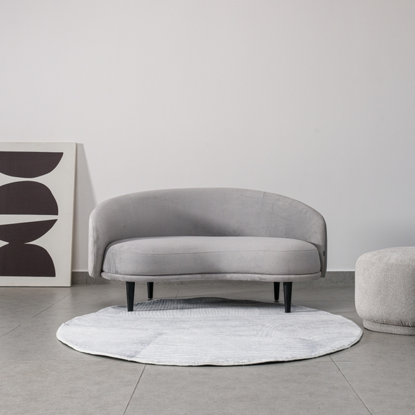 Thảm trải sàn Hayden Ghi tròn lông mềm