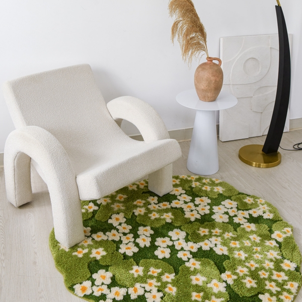 Thảm trải sàn Daisy tufted dệt nổi 120 x 125