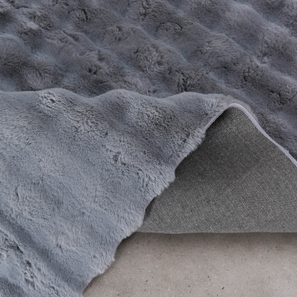 Thảm trải sàn Waffle Ghi nhạt lông thỏ