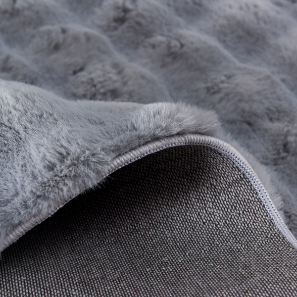 Thảm trải sàn Waffle Ghi nhạt lông thỏ