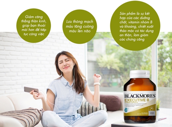 Executive B Stress Formula Blackmores giúp bạn thoải mái hơn để tiếp tục công việc hiệu quả