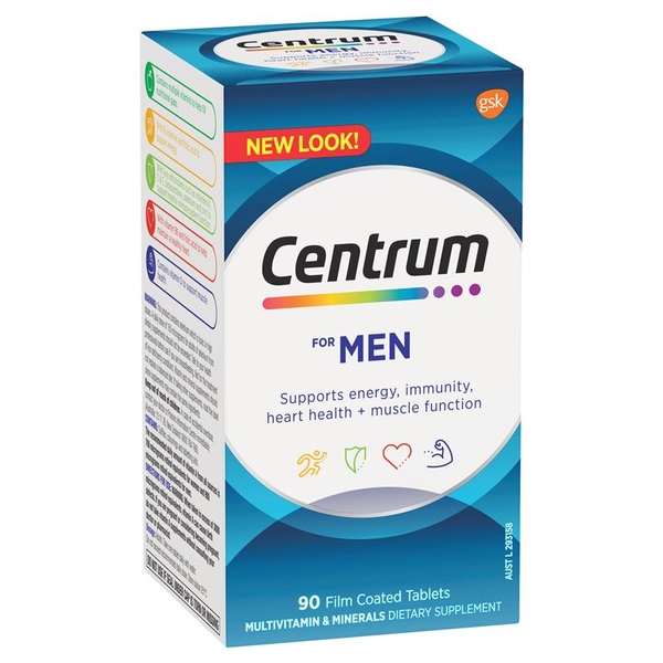 Vitamin Tổng Hợp Centrum For Men Cho Nam Giới Dưới 50 Tuổi, 90 viên