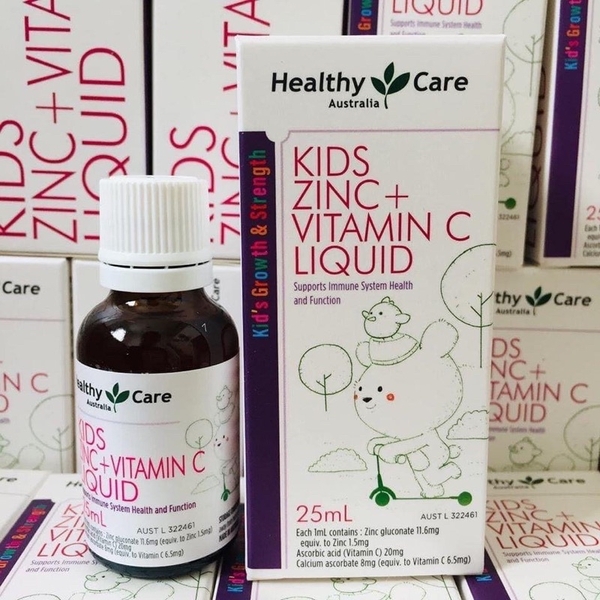 Kẽm Nước Healthy Care Kids Zinc + Vitamin C Liquid 25ml chính hàng Úc cho bé