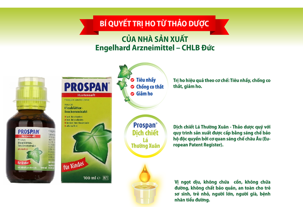 Siro ho Prospan là thành phầm của hãng sản xuất Hustensaft của Đức