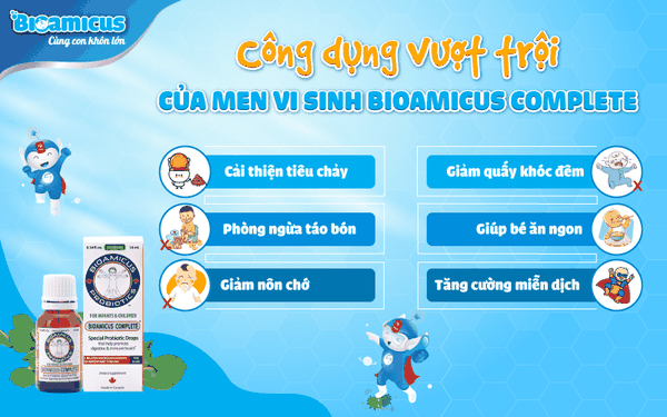 Men 10 chủng BioAmicus Complete cho bé hệ tiêu hóa khỏe mạnh