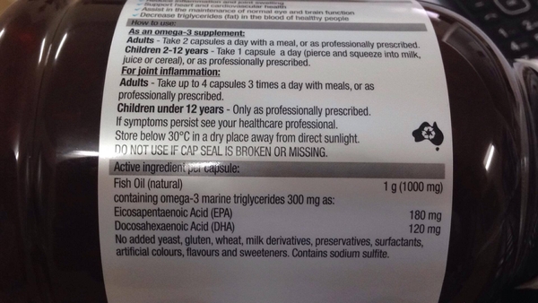 Thành phần Dầu cá Blackmores fish oil 1000