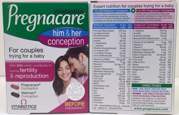 Thành phần viên uống tăng khả năng thụ thai Pregnacare His & Her Conception