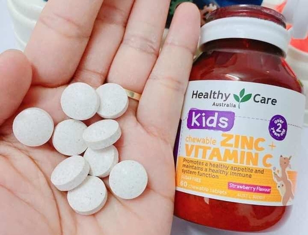 Viên nhai bổ sung Kẽm Vitamin C cho bé Healthy Care Kids Zinc + Vitamin C  60 viên | Alozo Store