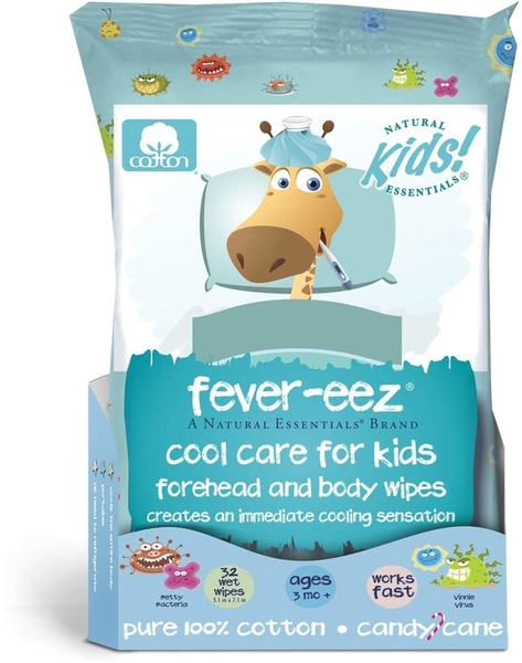 Khăn Lau Hạ Sốt Cho Bé - Fever Eez Mỹ 32 Tờ