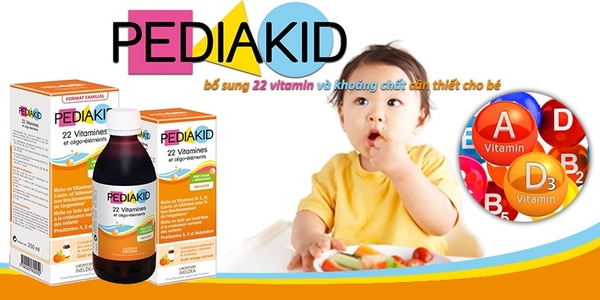 Siro Pediakid 22 Vitamines tăng khả năng hấp thu và tăng cường sức đề kháng cho cơ thể bé