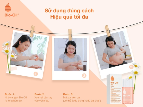 Cách thoa dầu Bio- oil cho bà bầu