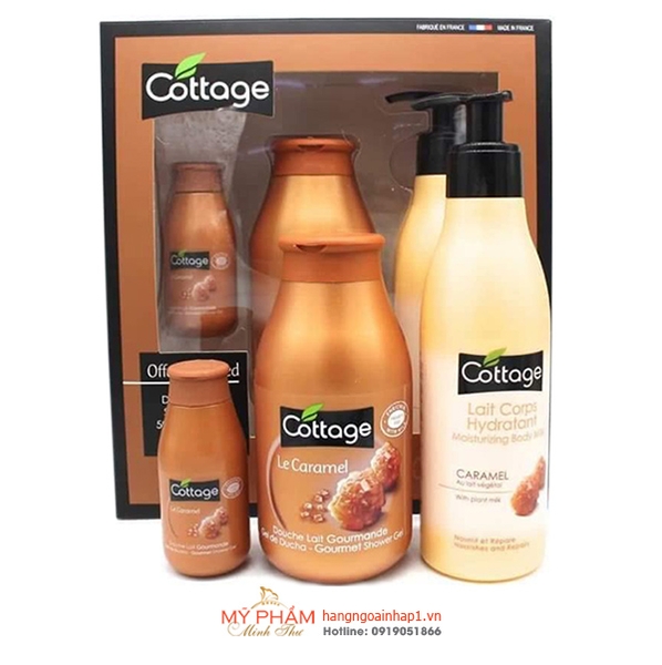 Bộ 3 sữa tắm, dưỡng thể Cottage - Pháp