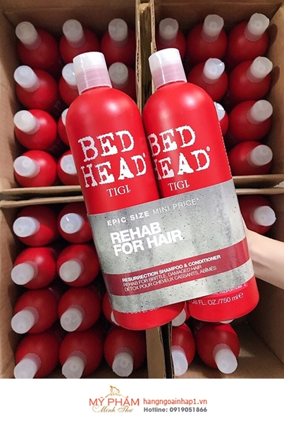 Cặp dầu gội xả phục hồi tóc Tigi bed head 750ml (Mỹ) màu đỏ dành cho tóc khô xơ