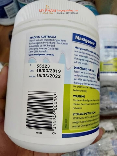 Kẹo sữa Maxigenes Chewable Milk - Úc
