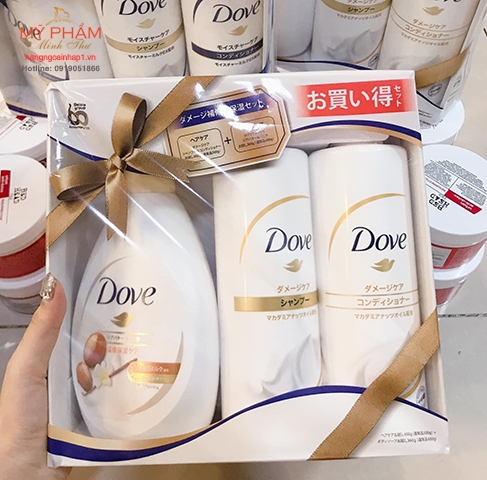 Set 3 sữa tắm- dầu gội-xả Dove Nhật Bản siêu tiện lợi