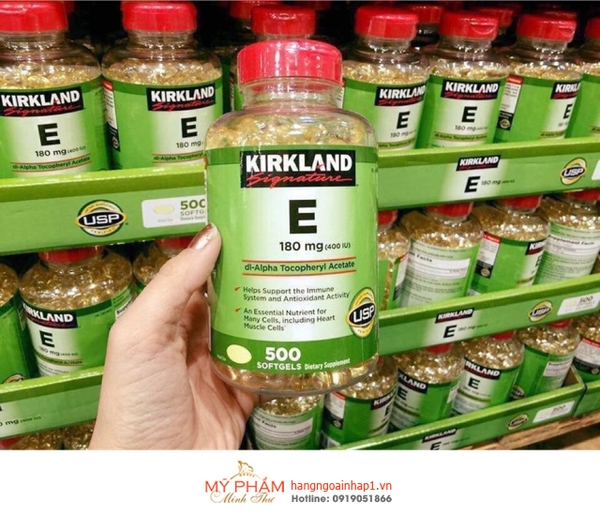 Vitamin E Kirkland Signature 180mg (400 IU) của Mỹ