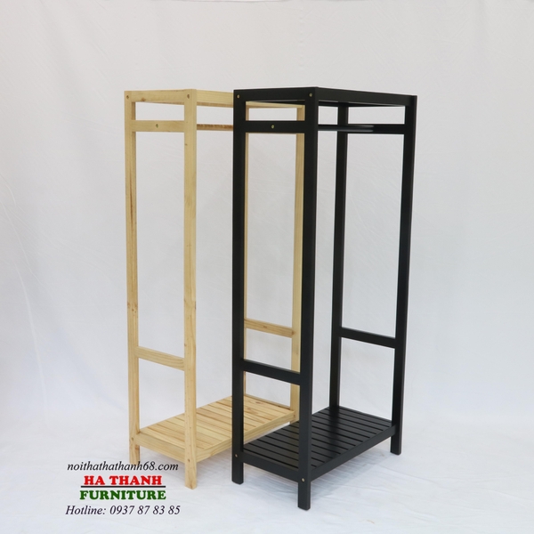 Gía kệ gỗ treo quần áo chữ nhật 1 tầng
