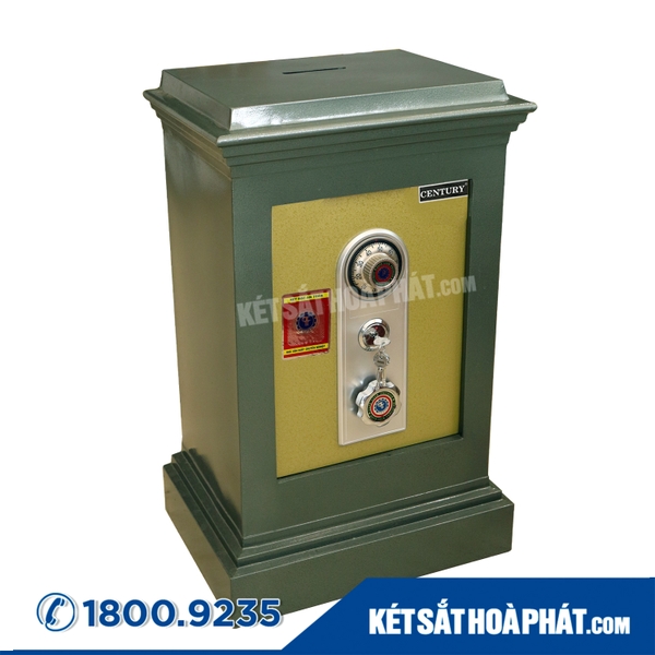 ét sắt có khe bỏ tiền KCD740 khóa cơ xanh để bảo vệ tiền tại đình, miếu, chùa, nhà thờ,…