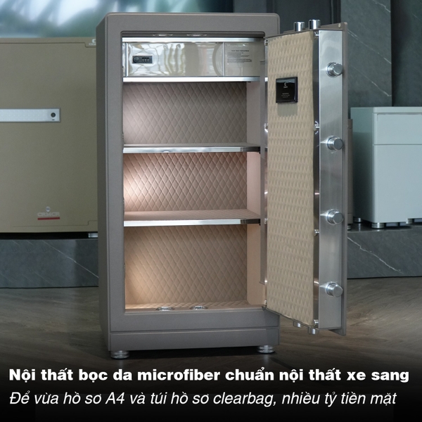 Nội thất bọc da microfiber cao cấp – mềm mịn, chống ẩm mốc, để vừa A4, túi hồ sơ