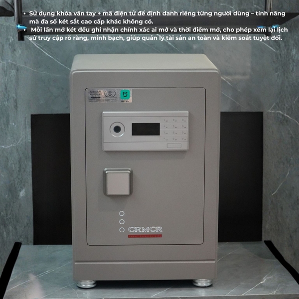 Két sắt nhập khẩu Xiaomi CRMCR 61LB khóa vân tay điện tử định danh người mở