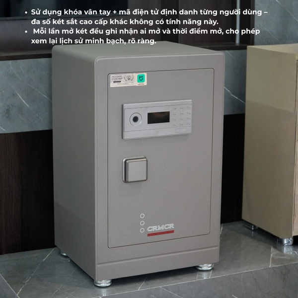 Két sắt Xiaomi CRMCR 71LB thiết kế hiện đại, khóa vân tay điện tử định danh người mở