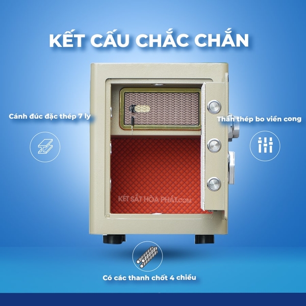 Bên trong Két sắt khóa cơ đổi mã số cf166 