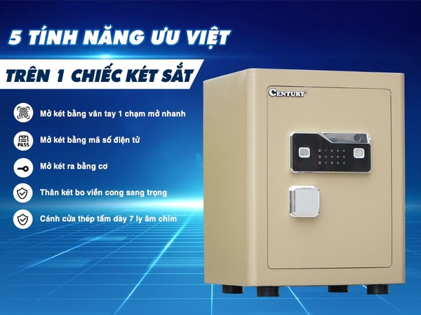 Két sắt siêu cường Century SC40VTDT khóa vân tay điện tử