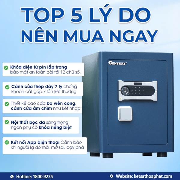 Két sắt Century MN65DT Plus, có báo động qua điện thoại