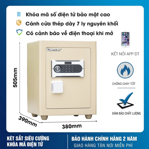 Két Sắt Siêu Cường Century SC60DT Plus Khóa điện tử, kết nối app điện thoại