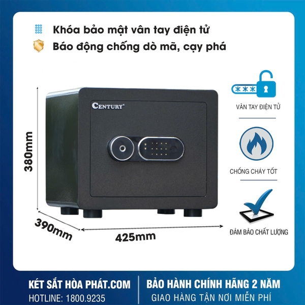 Két sắt Century CF41 thép dày 7 ly vân tay điện tử