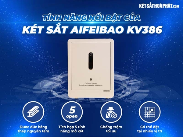 Két sắt thông minh Aifeibao KV386 với thiết kế nhỏ gọn và hiện đại
