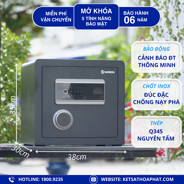 Két Sắt Thông Minh Safiron 35LS Vân Tay, Điện Tử, Kết Nối APP Điện Tử