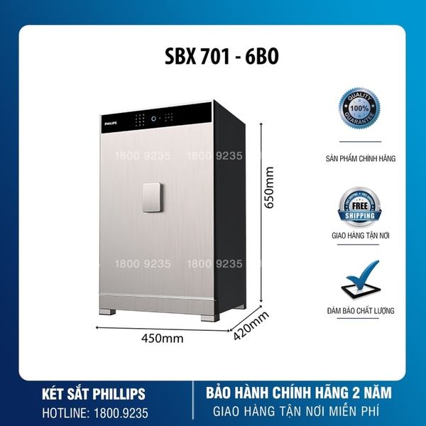 Két Sắt Thông Minh Philips SBX701-6B0 Vân Tay Điện Tử