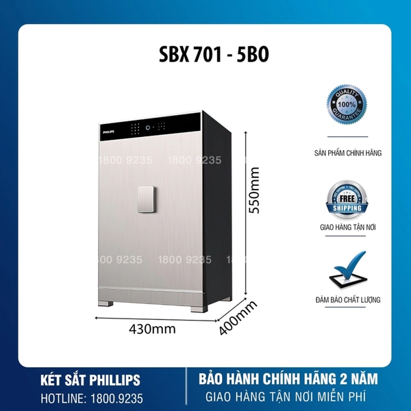 Két Sắt Thông Minh Philips SBX701-5B0 Vân Tay Điện Tử Chính Hãng