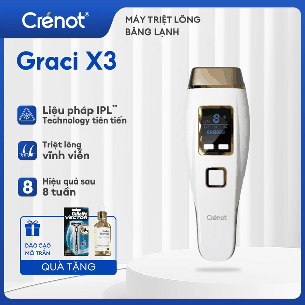 Máy triệt lông băng lạnh trẻ hóa da CRENOT GRACI X3