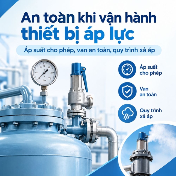 An toàn khi vận hành: áp suất cho phép, van an toàn, quy trình xả áp
